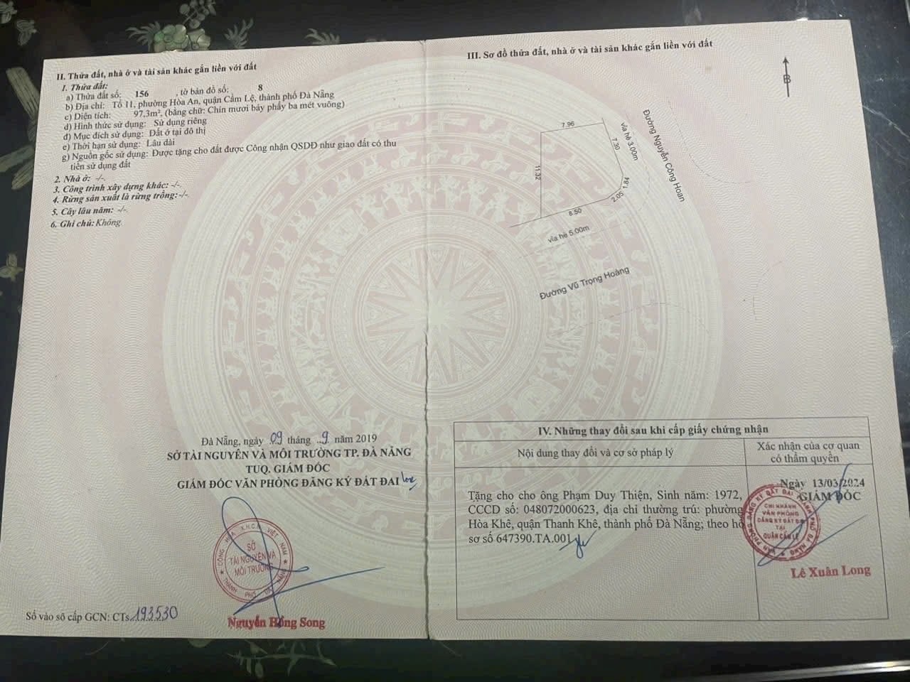 Bán Đất 2 mặt tiền Vũ Trọng Hoàng và Nguyễn Công Hoan