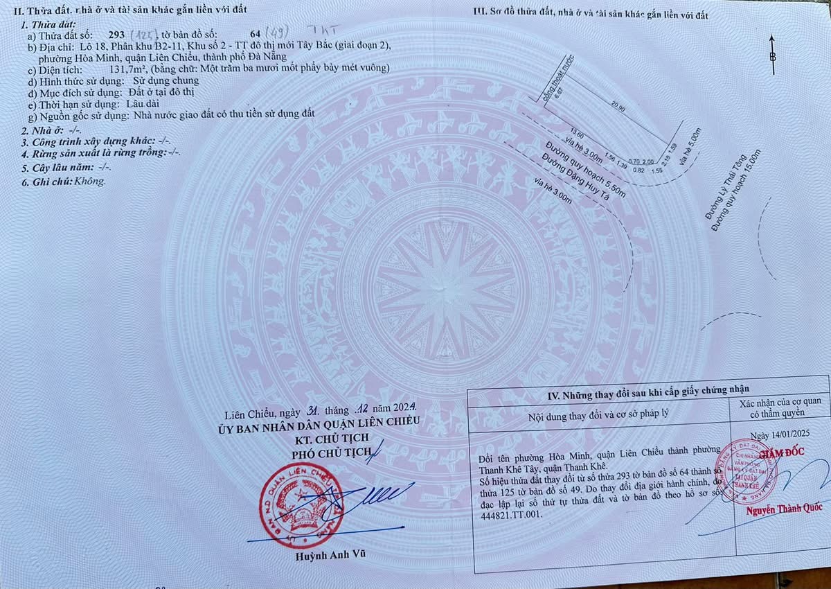 Bán Đất 2 MT Lý Thái Tông và Đặng Huy Tá Đà Nẵng 