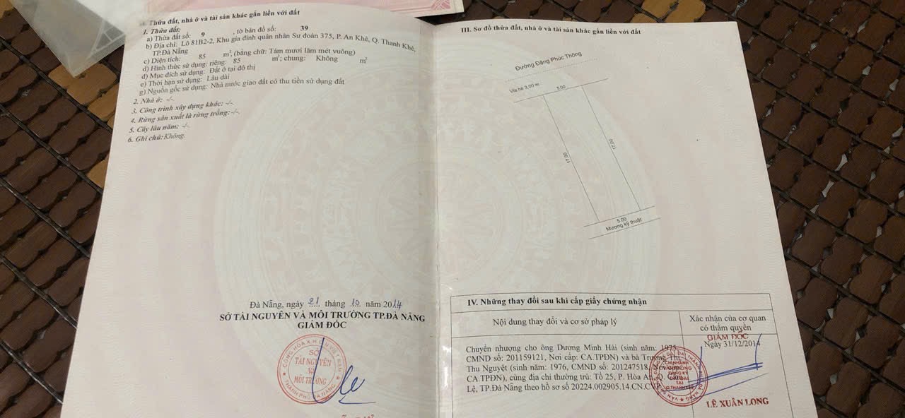 Bán Đất Đường Đặng Phúc Thông Đà Nẵng